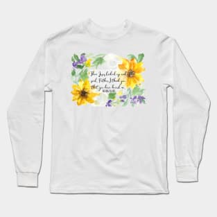 John 11:41 | Then Jesus looked up and said, Father, I thank you | Scripture Art Long Sleeve T-Shirt